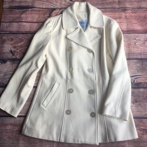 Maria cream white pea coat